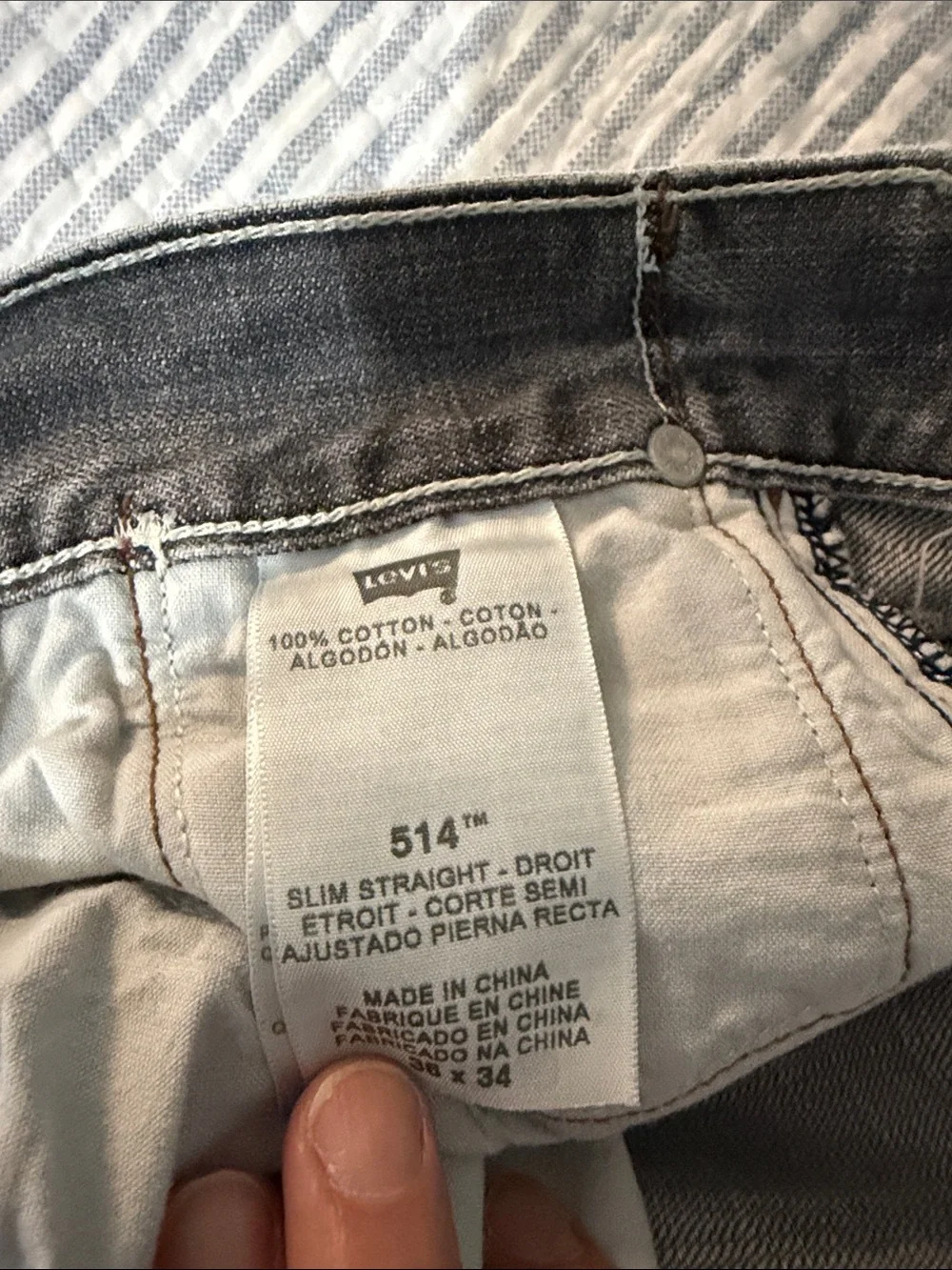 514 Levi's Gray Straight Jeans - Faded Wash